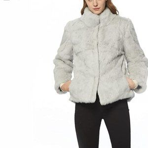 White rabbit fur jacket